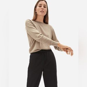 Organic Cotton Crewneck Sweater Light Tan size L